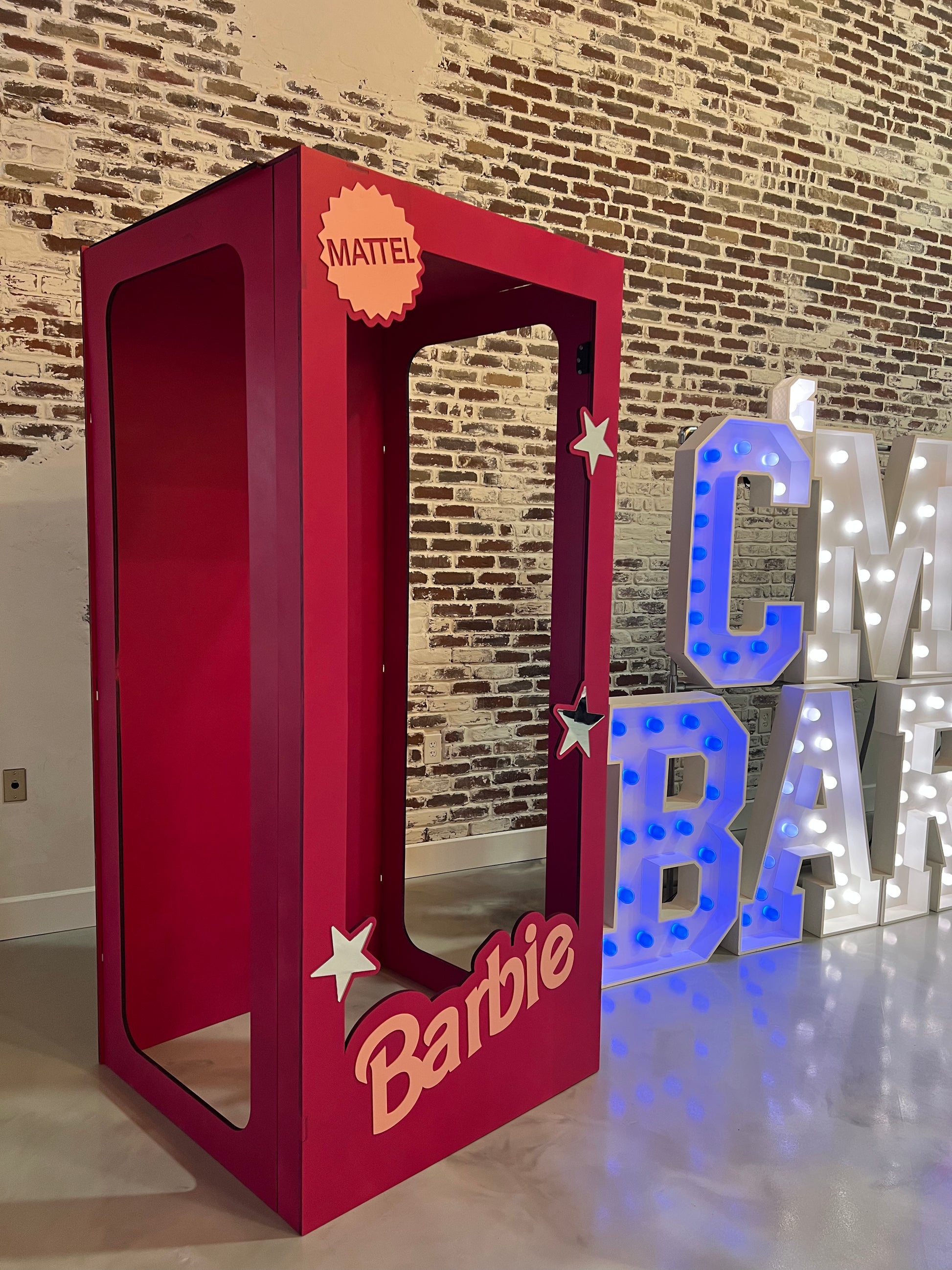 Barbie Box Photo Booth 6 feet Tall (customized with logo/qr code)