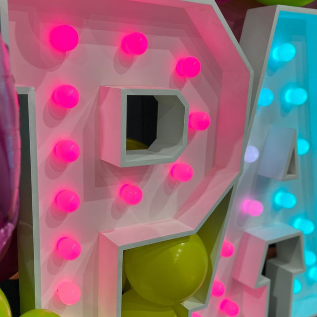 PA light-up marquee letter rental setup by Meek Designs in Midland-Odessa, TX