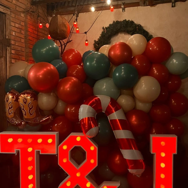 T & J light-up marquee letter rental setup by Meek Designs in Midland-Odessa, TX