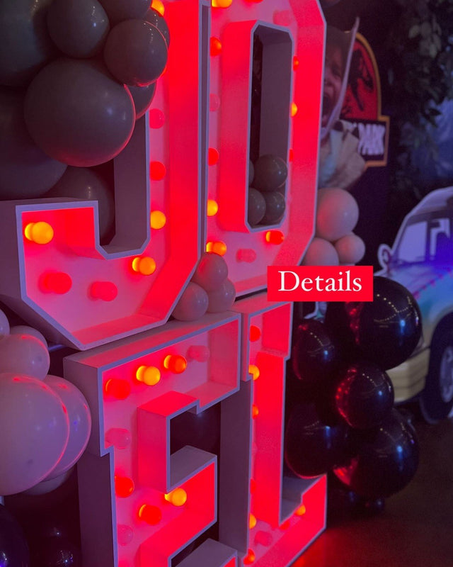 JOEL light-up marquee letter rental setup by Meek Designs in Midland-Odessa, TX