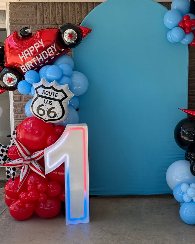 1 light-up neon marquee letter rental setup by Meek Designs in Midland-Odessa, TX